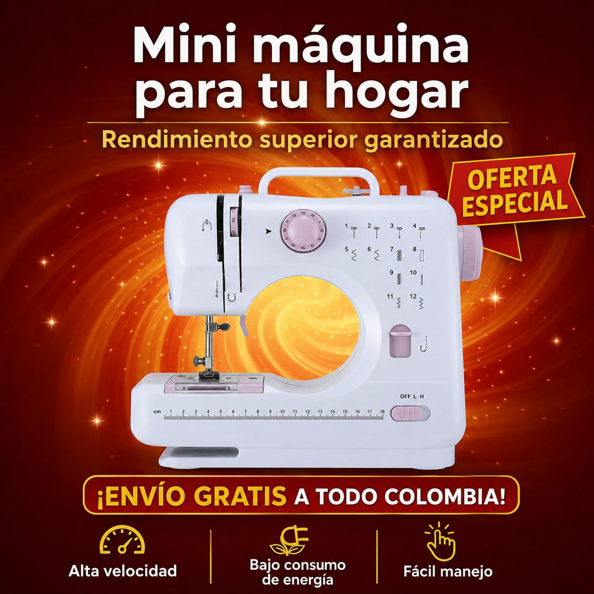 Máquina De Coser Eléctrica 12 Puntadas