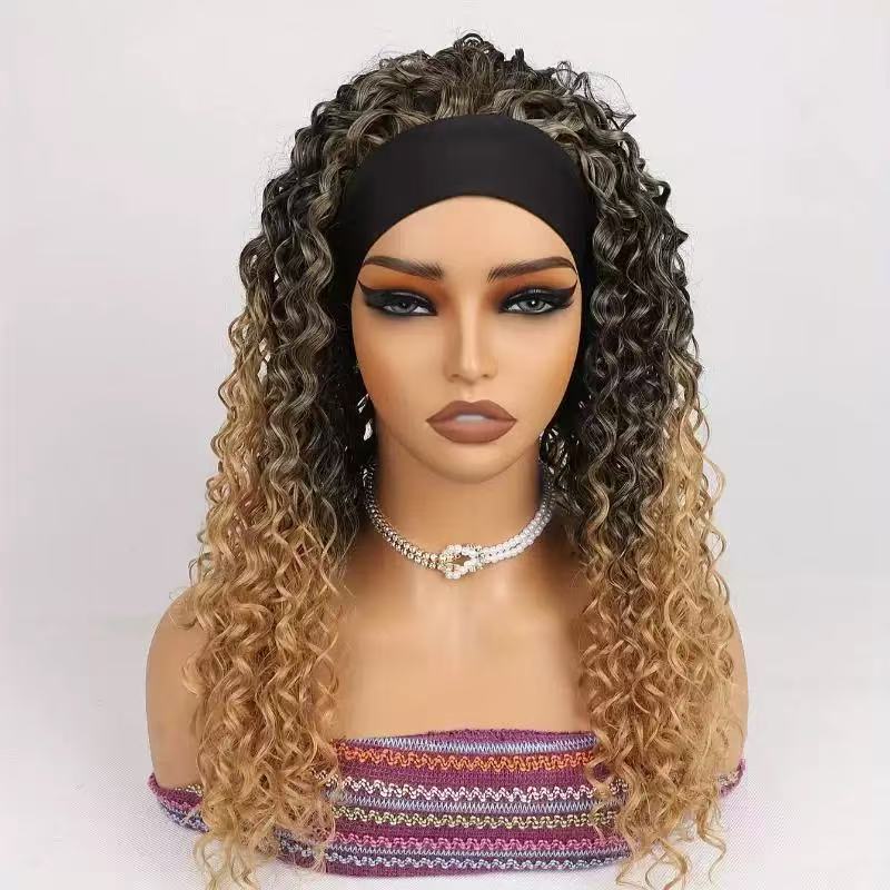 Peluca con diadema y rizos africanos